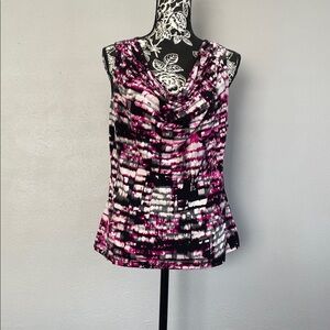 Calvin Klein Abstract Pink and Black Women's Top